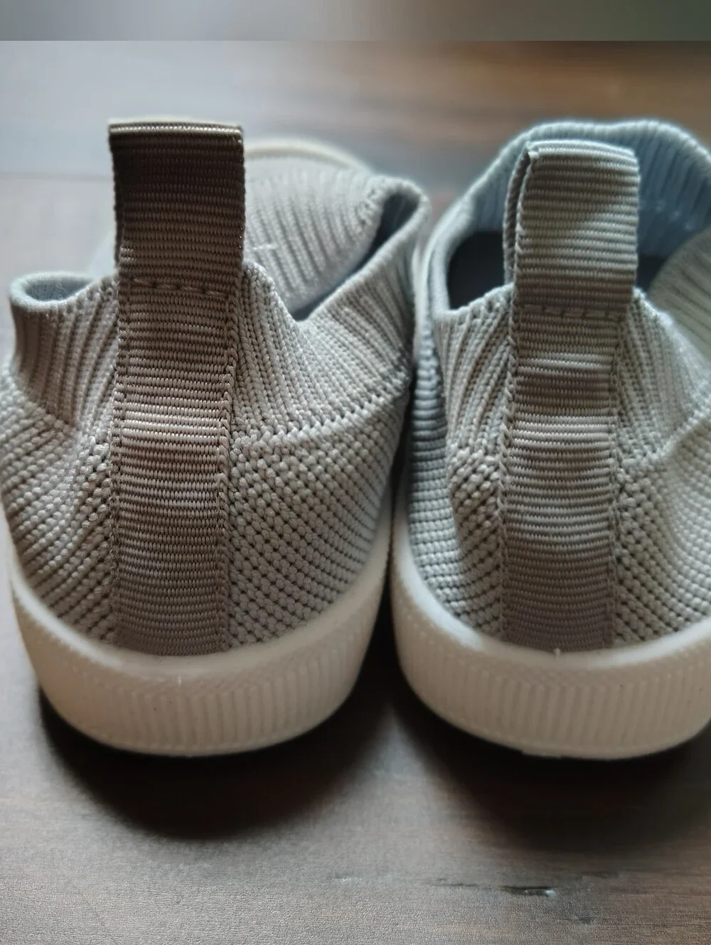 Kids Knit Slip-On Sneakers in Light Gray